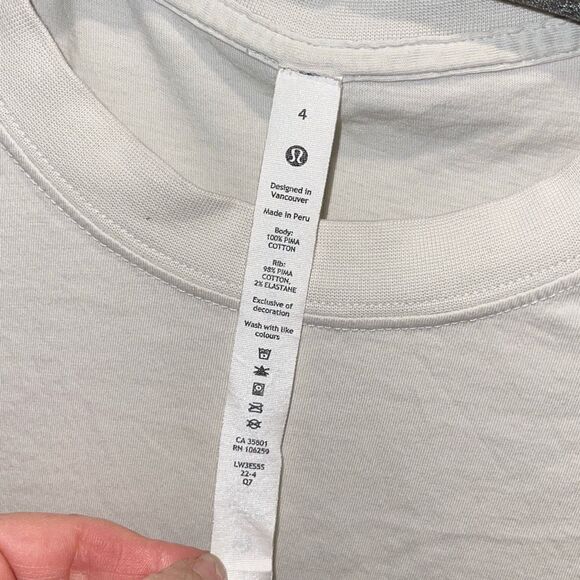Lululemon Womens Pima Cotton Short Sleeve Performance T Shirt Gray Size 4 - Picture 4 of 6